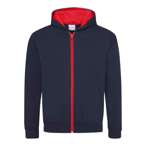  Dječji hoodie - Just Hoods New French Navy Crvena