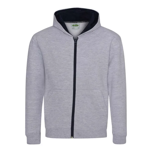  Dječji hoodie - Just Hoods Heather Grey New French Navy