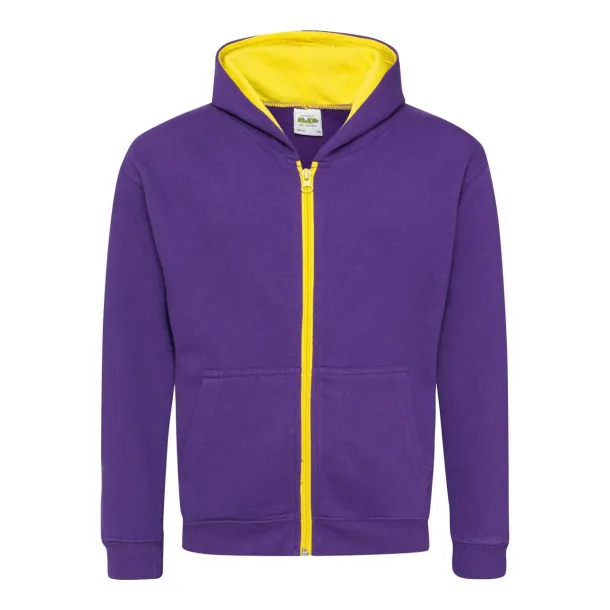 Dječji hoodie - Just Hoods Ljubičasta Sun Yellow