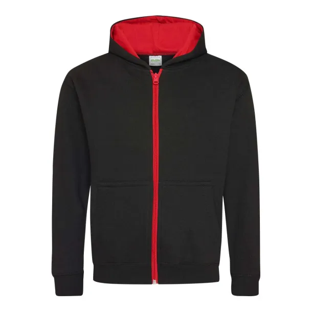  Dječji hoodie - Just Hoods Jet Black Crvena