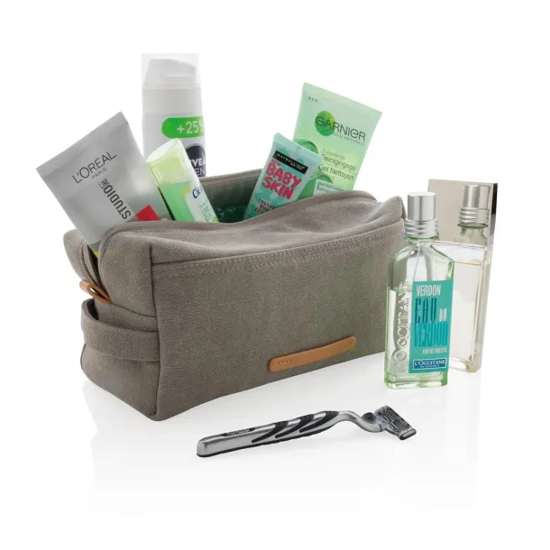  Canvas toiletry bag PVC free - XD Collection Grey 