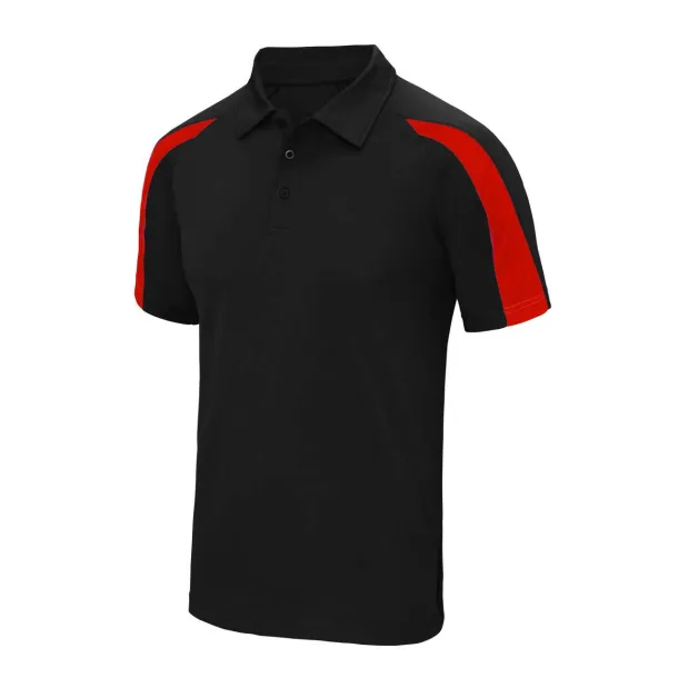  CONTRAST COOL POLO - Just Cool Jet Black Red