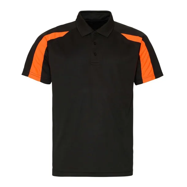  CONTRAST COOL POLO - Just Cool Jet Black Electric Orange