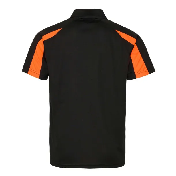  CONTRAST COOL POLO - Just Cool Jet Black Electric Orange