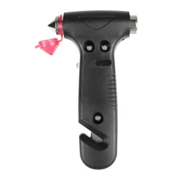  Safety hammer, seat belt cutter, 1 LED torch Crna
