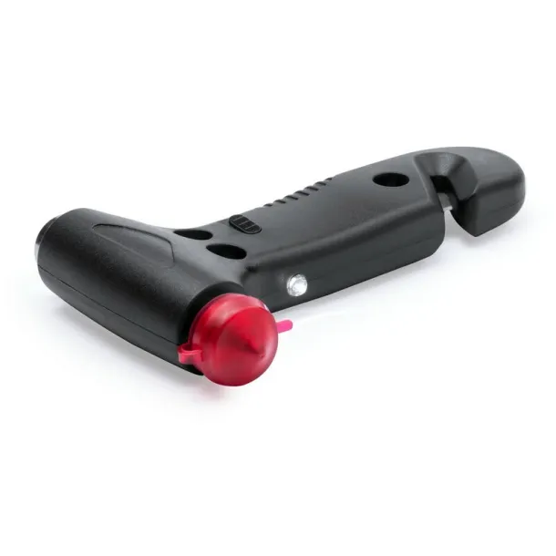  Safety hammer, seat belt cutter, 1 LED torch black