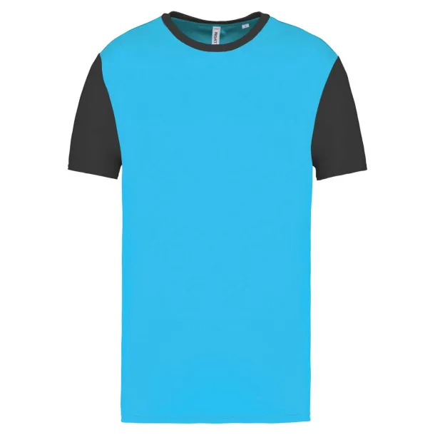  ADULTS' BICOLOUR SHORT-SLEEVED T-SHIRT - Proact Light Turquoise Tamno siva