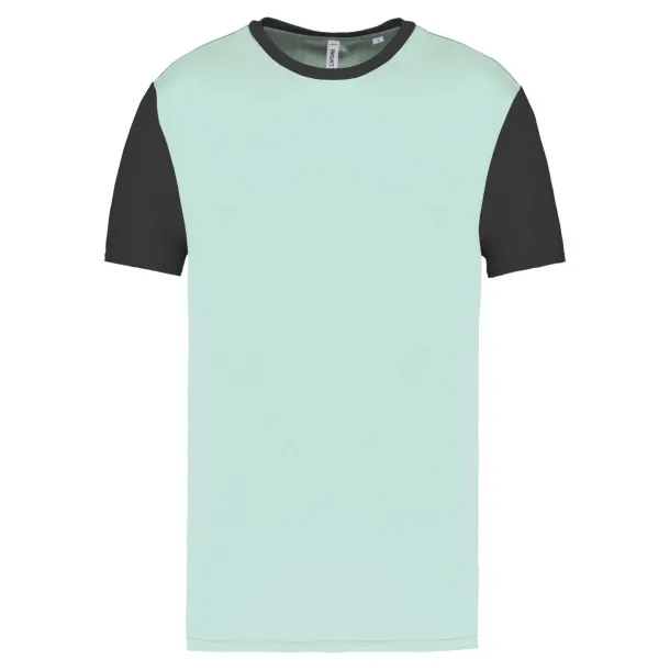  ADULTS' BICOLOUR SHORT-SLEEVED T-SHIRT - Proact Light Turquoise Tamno siva