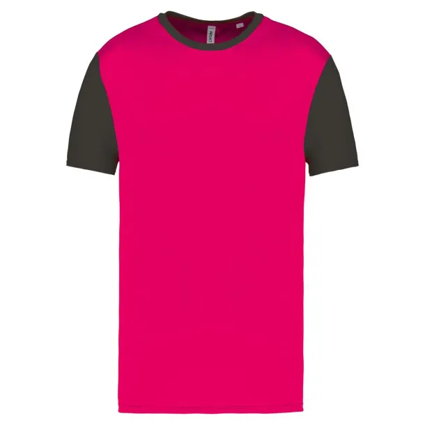  ADULTS' BICOLOUR SHORT-SLEEVED T-SHIRT - Proact Sporty Pink Tamno siva