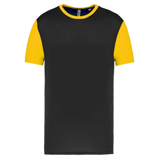  ADULTS' BICOLOUR SHORT-SLEEVED T-SHIRT - Proact Black Sporty Yellow