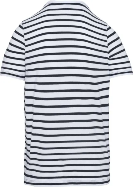  KIDS' STRIPED SHORT SLEEVE SAILOR T-SHIRT WITH POCKET - 160 g/m² - Kariban White Navy