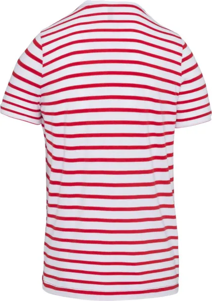  KIDS' STRIPED SHORT SLEEVE SAILOR T-SHIRT WITH POCKET - 160 g/m² - Kariban White Red