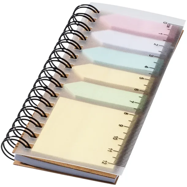 Spinner spiral notebook with coloured sticky notes - Unbranded Natural