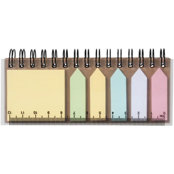 Spinner spiral notebook with coloured sticky notes - Unbranded Natural