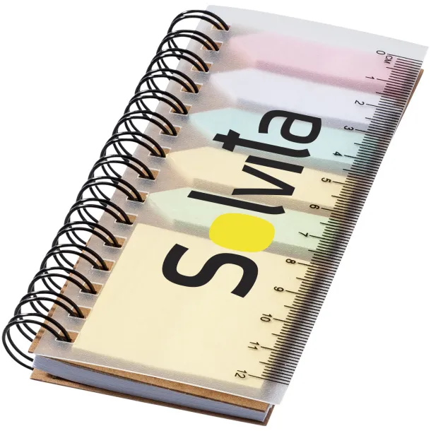 Spinner spiral notebook with coloured sticky notes - Unbranded Natural