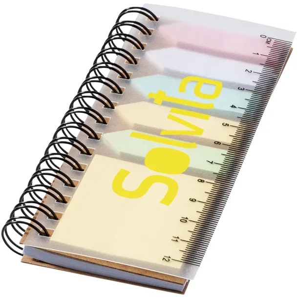 Spinner spiral notebook with coloured sticky notes - Unbranded Natural