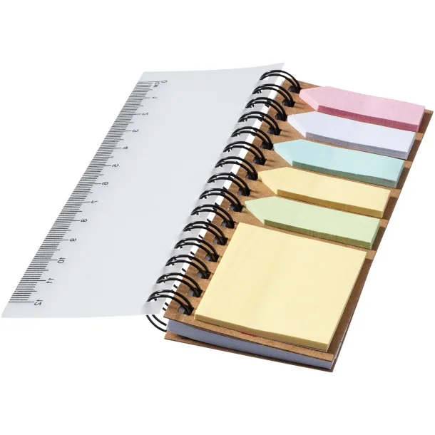 Spinner spiral notebook with coloured sticky notes - Unbranded Natural