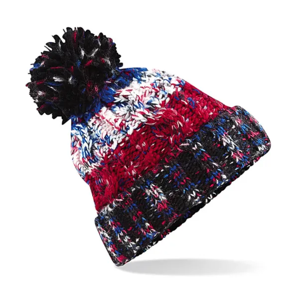  Corkscrew Pom Pom Beanie - Beechfield Black Jacks