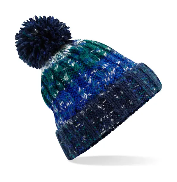  Corkscrew Pom Pom Beanie - Beechfield Alpine Blues