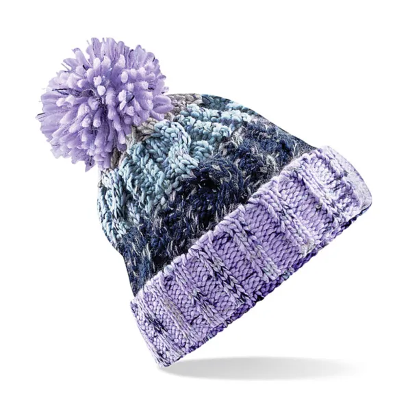  Corkscrew Pom Pom Beanie - Beechfield Lavender Fizz