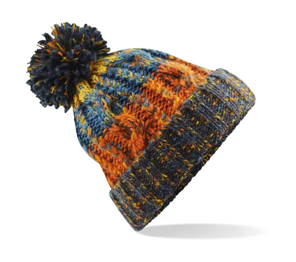  Corkscrew Pom Pom Beanie - Beechfield Retro Blues