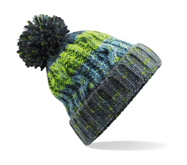  Corkscrew Pom Pom Beanie - Beechfield Electric Grey