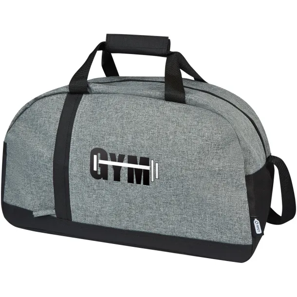 Reclaim GRS recycled two-tone sport duffel bag 21L - Bullet Solid black Heather grey