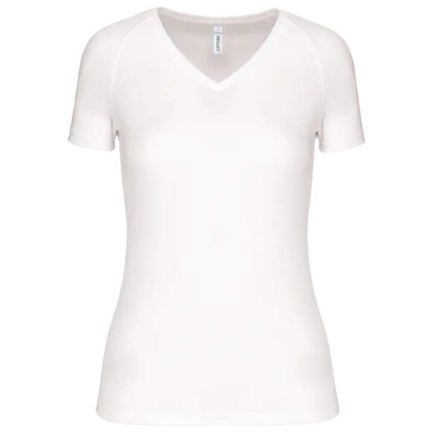  LADIES’ V-NECK SHORT SLEEVE SPORTS T-SHIRT - Proact White