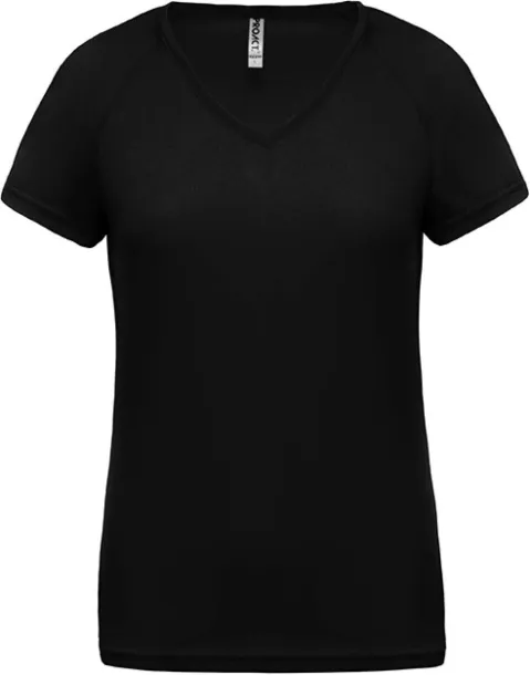  LADIES’ V-NECK SHORT SLEEVE SPORTS T-SHIRT - Proact Black