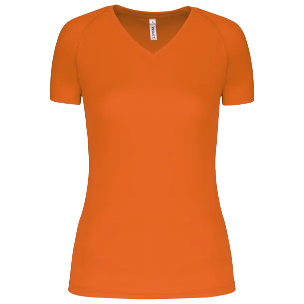  LADIES’ V-NECK SHORT SLEEVE SPORTS T-SHIRT - Proact Fluorescent Orange