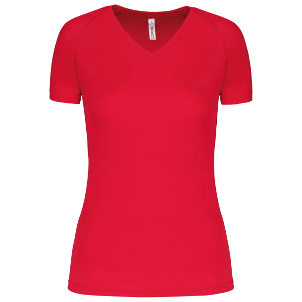  LADIES’ V-NECK SHORT SLEEVE SPORTS T-SHIRT - Proact Red