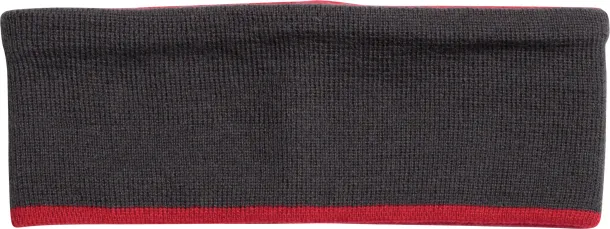  REVERSIBLE KNITTED HEADBAND - K-UP Red Tamno siva