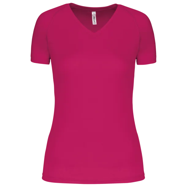  LADIES’ V-NECK SHORT SLEEVE SPORTS T-SHIRT - Proact Fuchsia