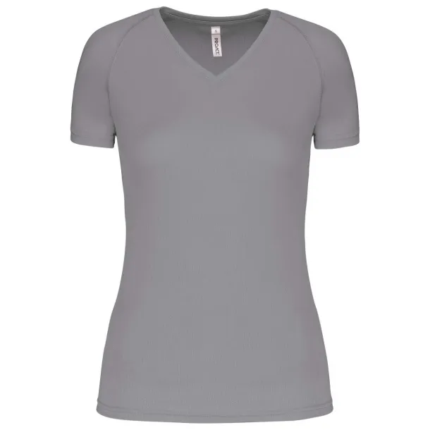  LADIES’ V-NECK SHORT SLEEVE SPORTS T-SHIRT - Proact Fine Grey