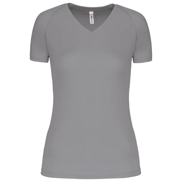  LADIES’ V-NECK SHORT SLEEVE SPORTS T-SHIRT - Proact Fine Grey