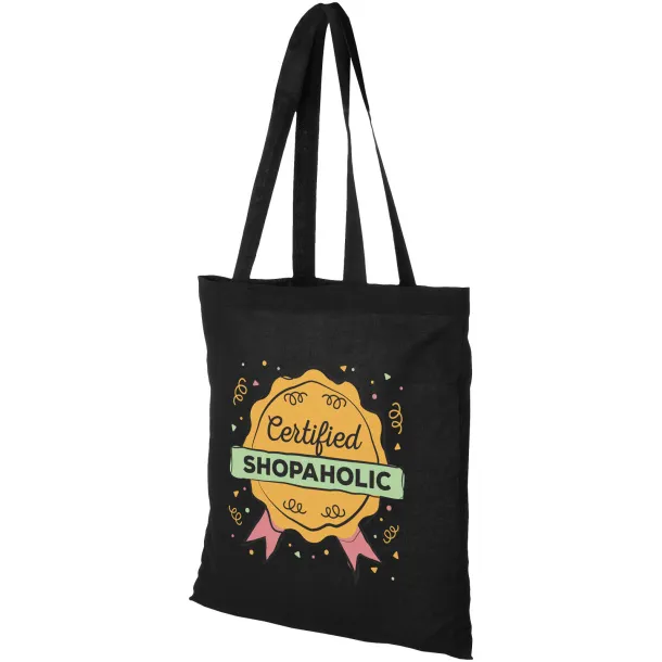 Carolina 100 g/m² cotton tote bag - Unbranded Solid black