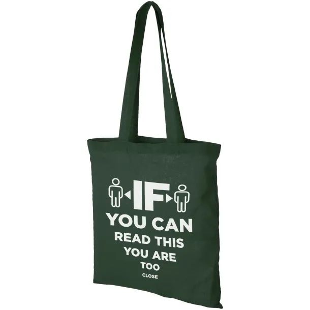 Carolina 100 g/m² cotton tote bag Šumski zelena
