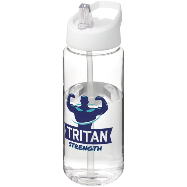 H2O Active® Octave Tritan™ 600 ml spout lid sport bottle - Unbranded White White