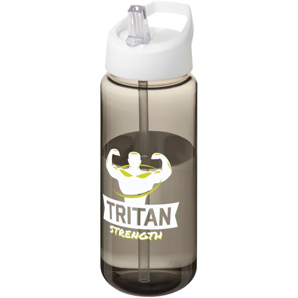 H2O Active® Octave Tritan™ 600 ml spout lid sport bottle Charcoal White