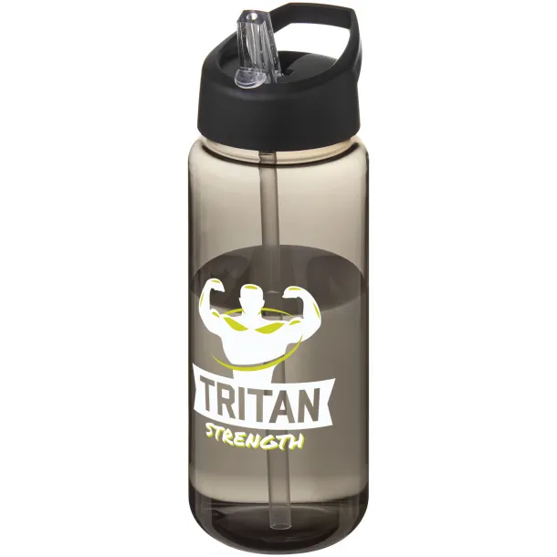 H2O Active® Octave Tritan™ 600 ml spout lid sport bottle Charcoal Solid black