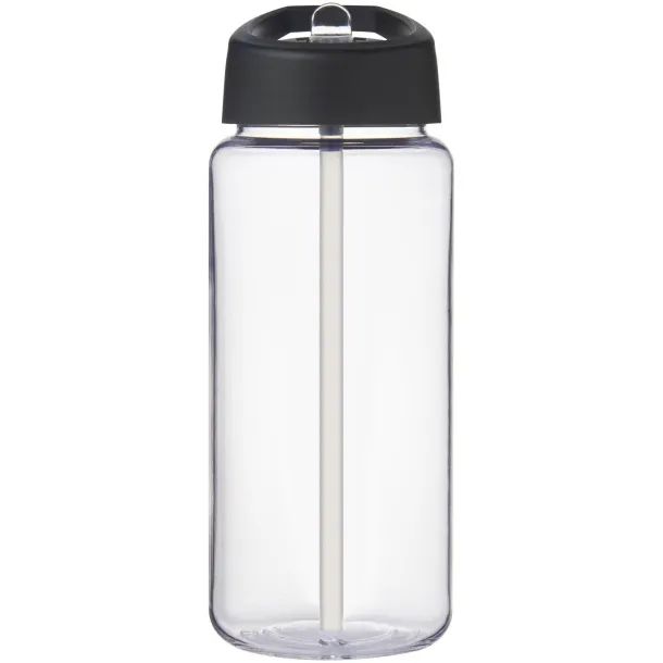 H2O Active® Octave Tritan™ 600 ml spout lid sport bottle - Unbranded White Solid black