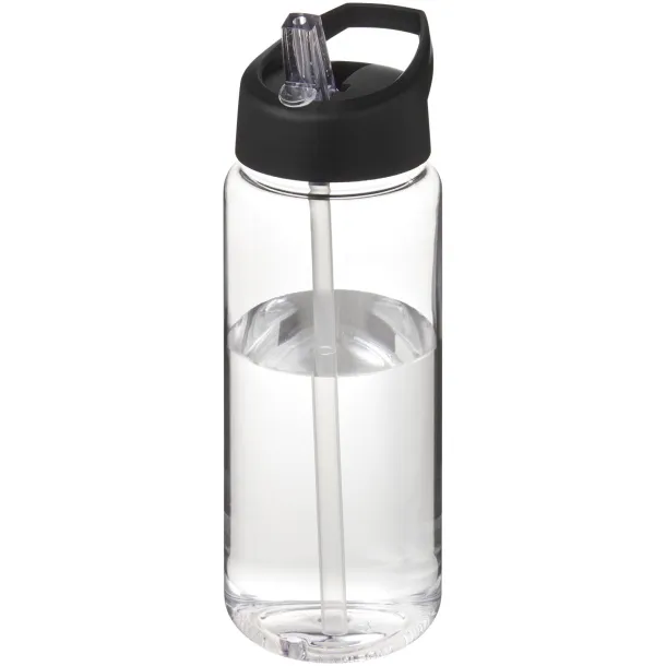 H2O Active® Octave Tritan™ 600 ml spout lid sport bottle - Unbranded White Solid black