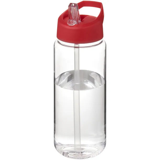 H2O Active® Octave Tritan™ 600 ml spout lid sport bottle - Unbranded White Red