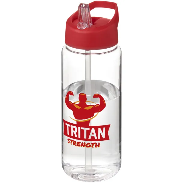 H2O Active® Octave Tritan™ 600 ml spout lid sport bottle - Unbranded White Red