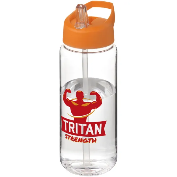 H2O Active® Octave Tritan™ 600 ml spout lid sport bottle - Unbranded White Orange