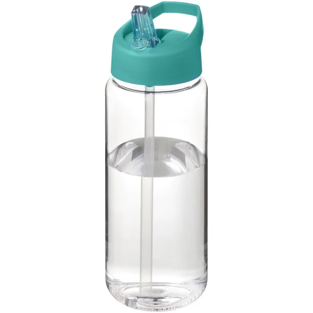 H2O Active® Octave Tritan™ 600 ml spout lid sport bottle - Unbranded White Aqua blue