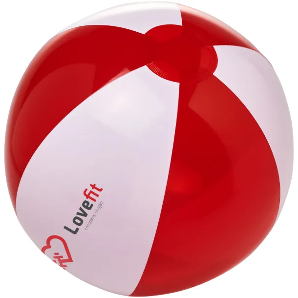 Bondi solid and transparent beach ball Red White