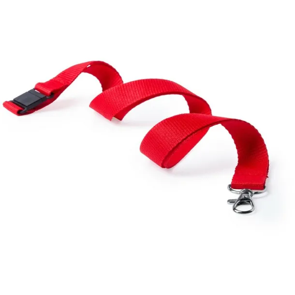  Lanyard with safety catch Crvena