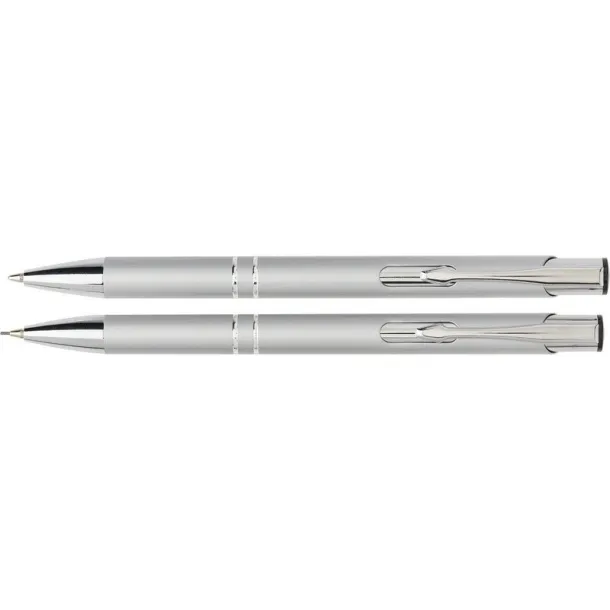  Writing set, ball pen and mechanical pencil silver