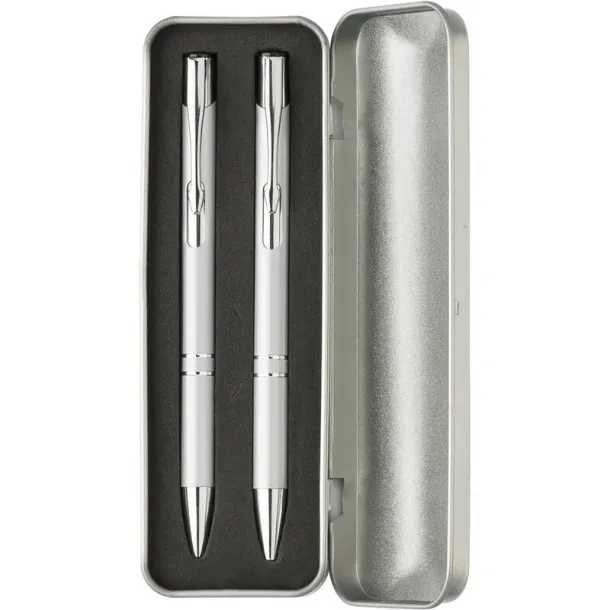  Writing set, ball pen and mechanical pencil silver